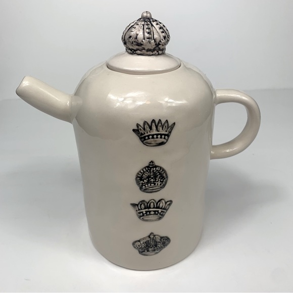 Rare HTF Rae Dunn Have a Royal Day Queen Crown Teapot - Picture 3 of 14